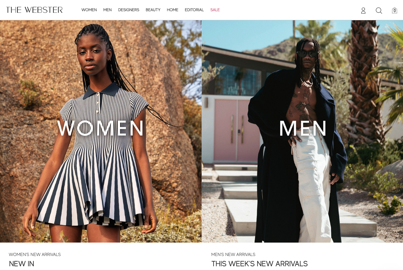 The landing page fo The Webster Website (April, 2023)