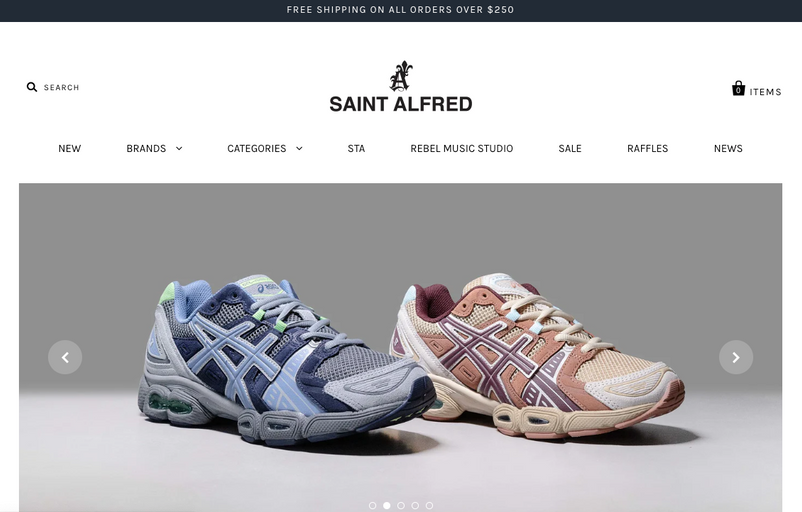 The landing page for Saint Alfred website (September, 2023)