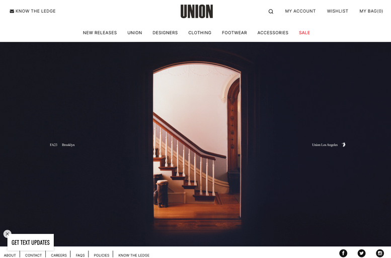 The landing page for Union website (September, 2023)