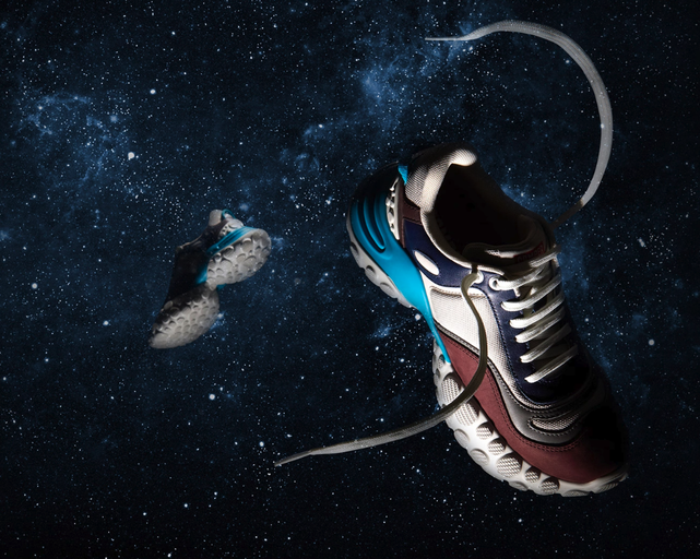 A Camper shoe in outerspace