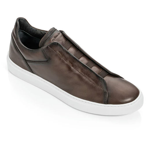 An image of To Boot New York ainsworth dark brown elastic slip on sneaker