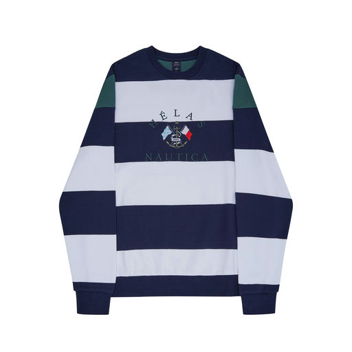 An image of nautica x helas crewneck navy / white