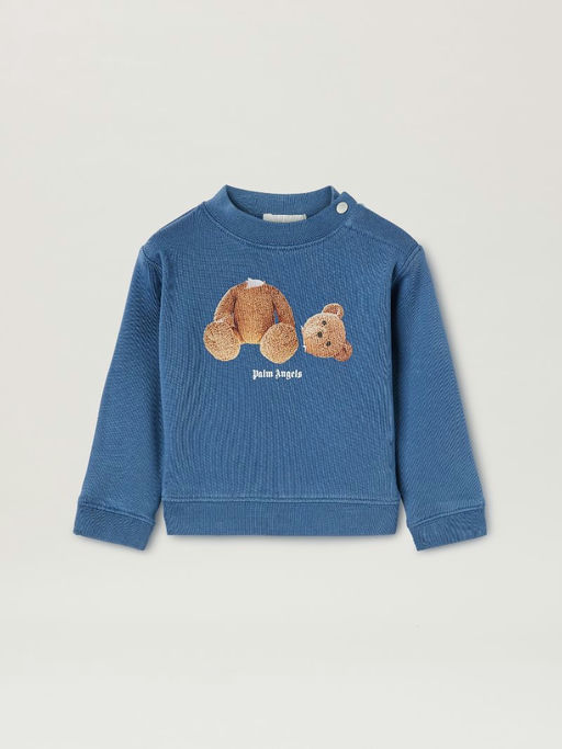 An image of Palm Angels Baby blue brown broken bear sweatshirt
