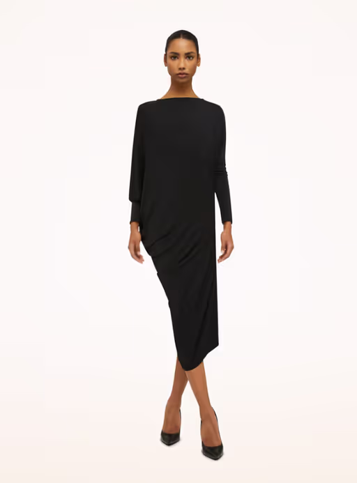 A woman wearing Wolford crepe jersey dress - black