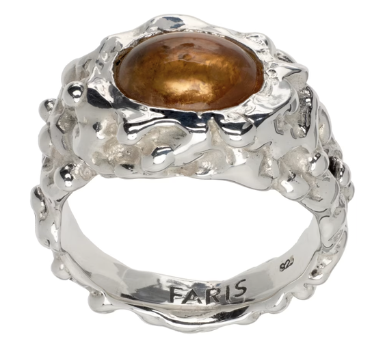 An image of Faris silver roca eye ring