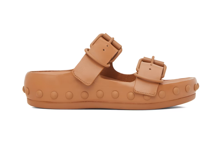 An image of ECCO.kollektive tan natacha ramsay-levi edition studded two sandals