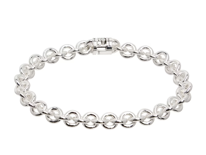 An image of Le Gramme silver 'le 21g' entrelacs bracelet