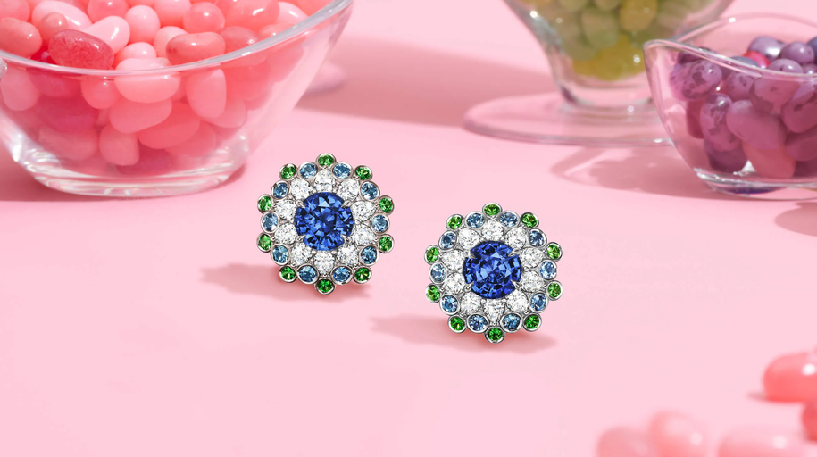 An image of Harry Winston candy pink sapphire earrings