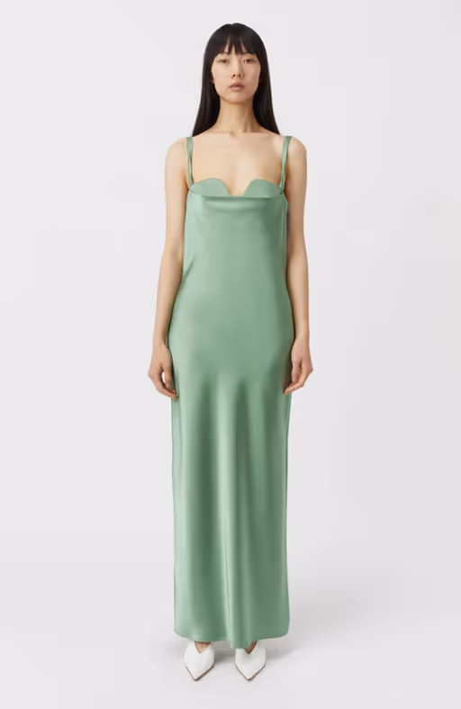 A woman wearing CAMILLA AND MARC aire slip dress