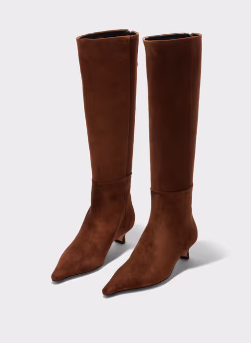 An image of Aeyde zazie suede knee-high boots