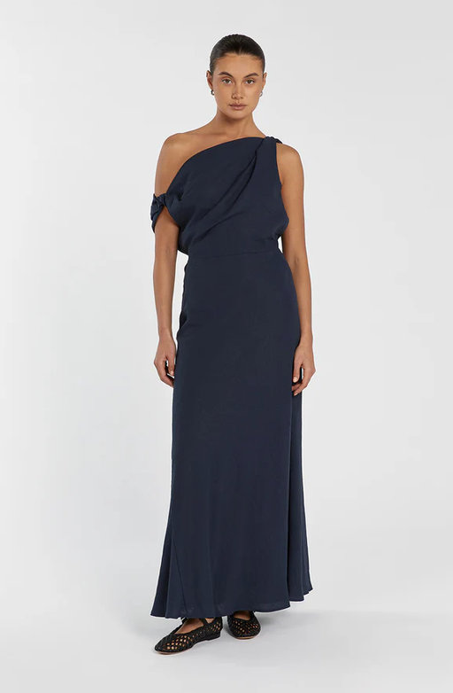 A woman wearing dissh​ jolie slate midi dress