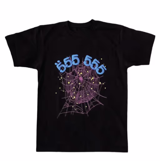 An image of sp5der 555555 angel number t shirt