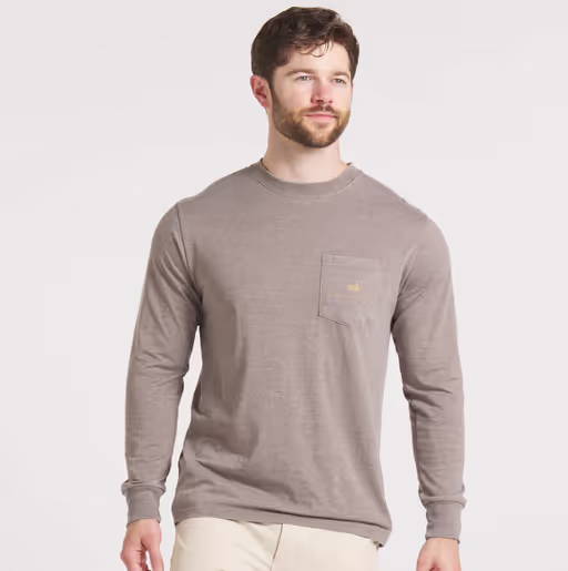 A man wearing Southern Marsh​ seawash™ tee - rodeo rider - long sleeve