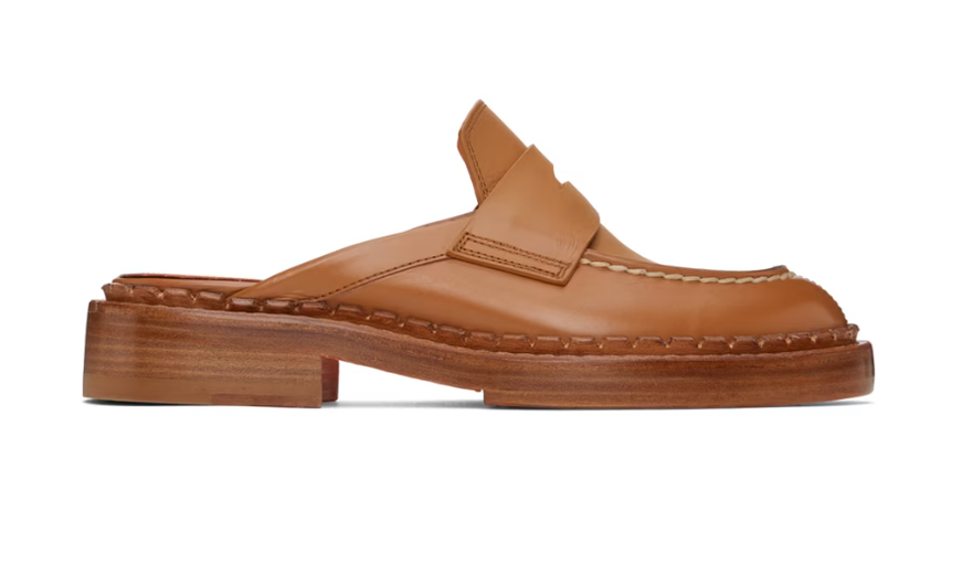An image of Santoni brown strap loafers